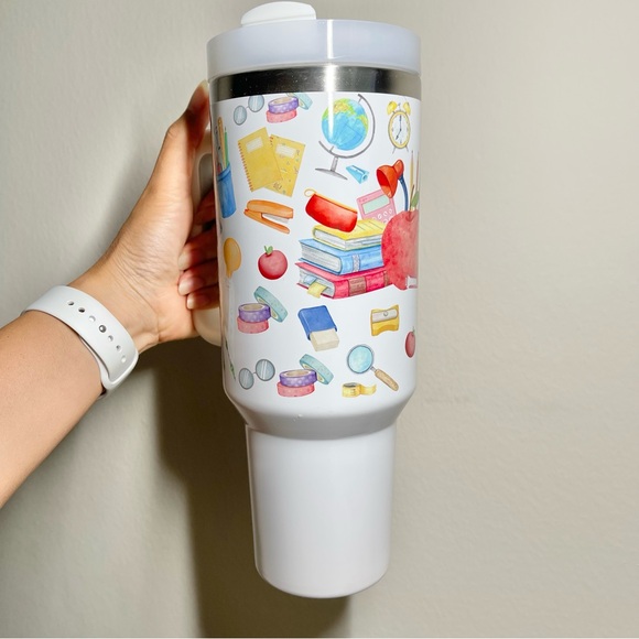 Teacher 40 oz Tumbler/Water bottle/Mug with handle and straw.Birthday gifts for - Picture 4 of 10